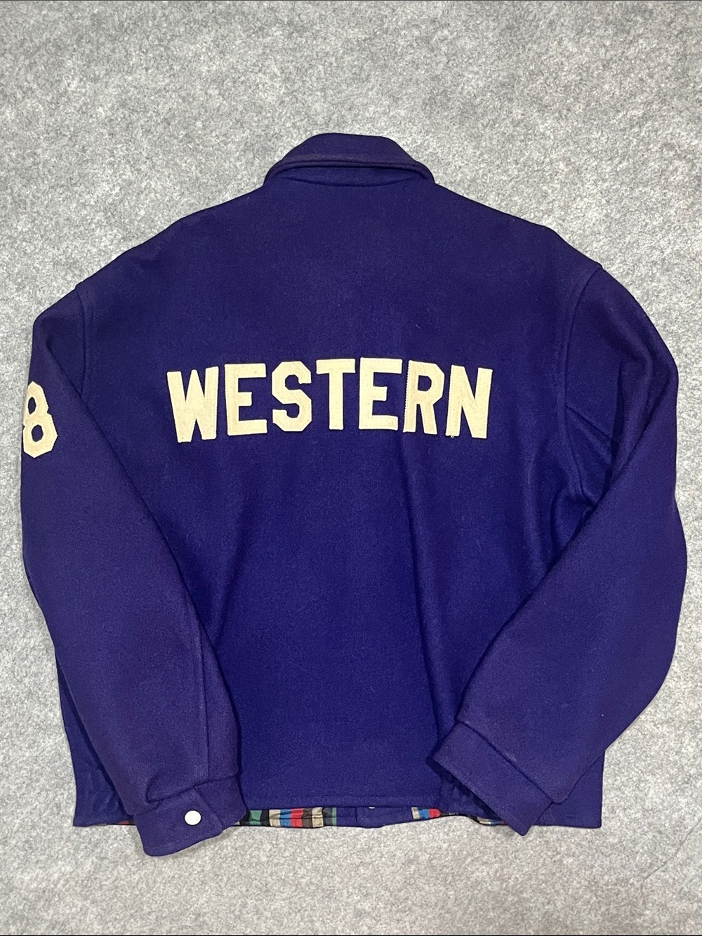 Vintage Western University Purple Wool Varsity Jacket 1968